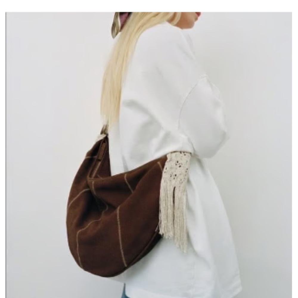 Zara Suede Hobo Bag